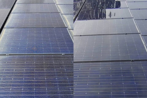 Solar Panel Cleaning Before and After